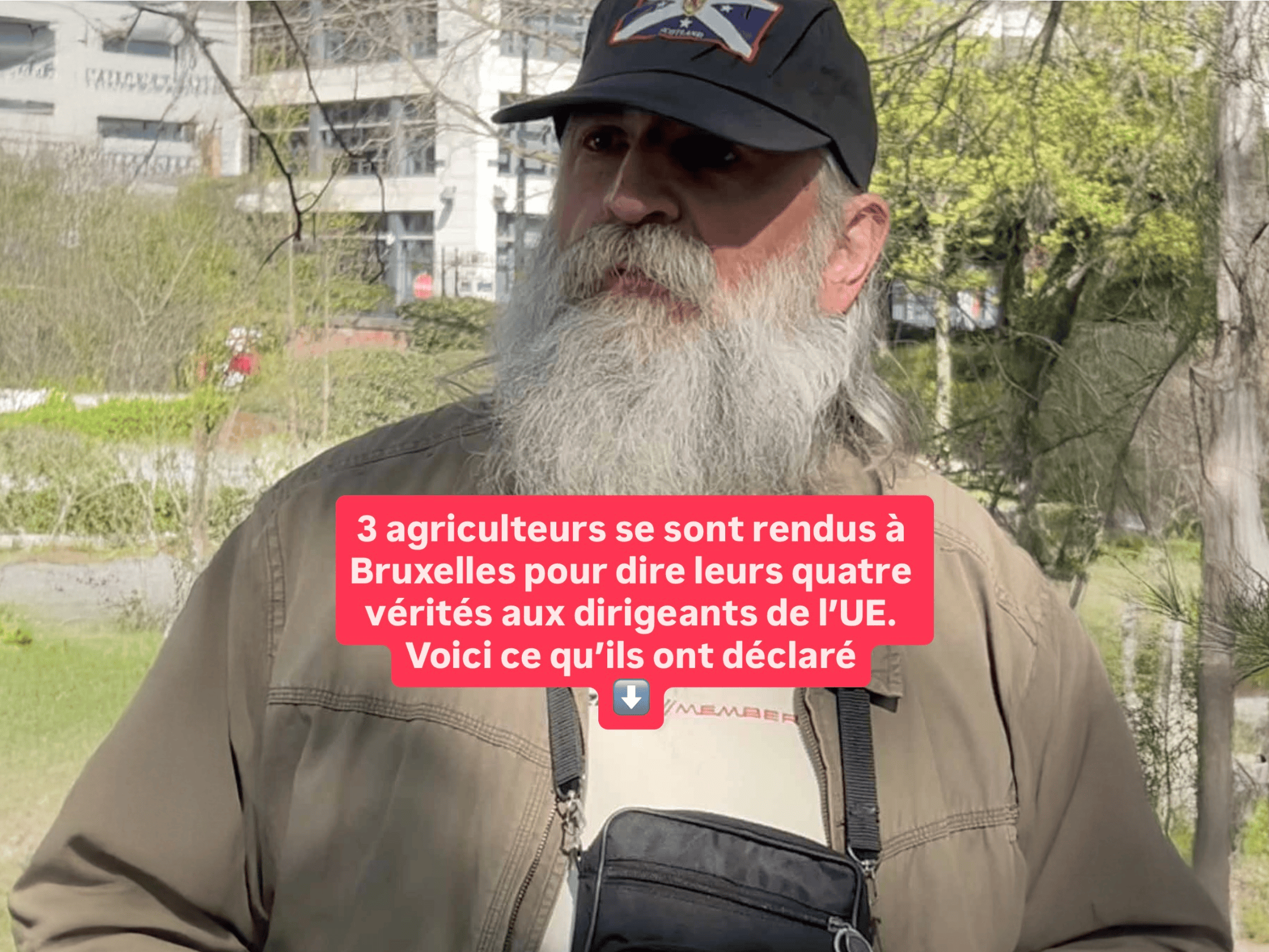 Photo de Joseph, un agriculteur venu de Roumanie pour s’adresser aux dirigeants de l’UE à Bruxelles.