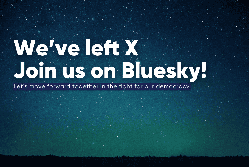 Traduzione testo immagine "Ce ne andiamo da X, unisciti a noi su Bluesky"