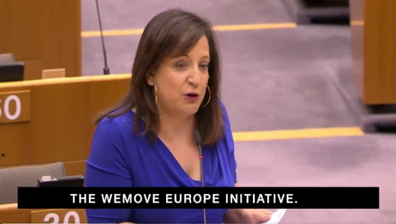 Im Europaparlament: Die Führerin der Sozialdemokraten Iratxe Garcia spricht über unsere Forderungen.